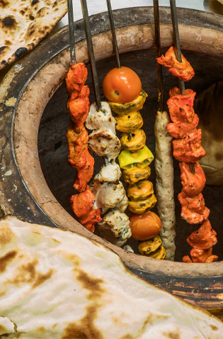 Delicious kebabs available from The Khyber Restaurant